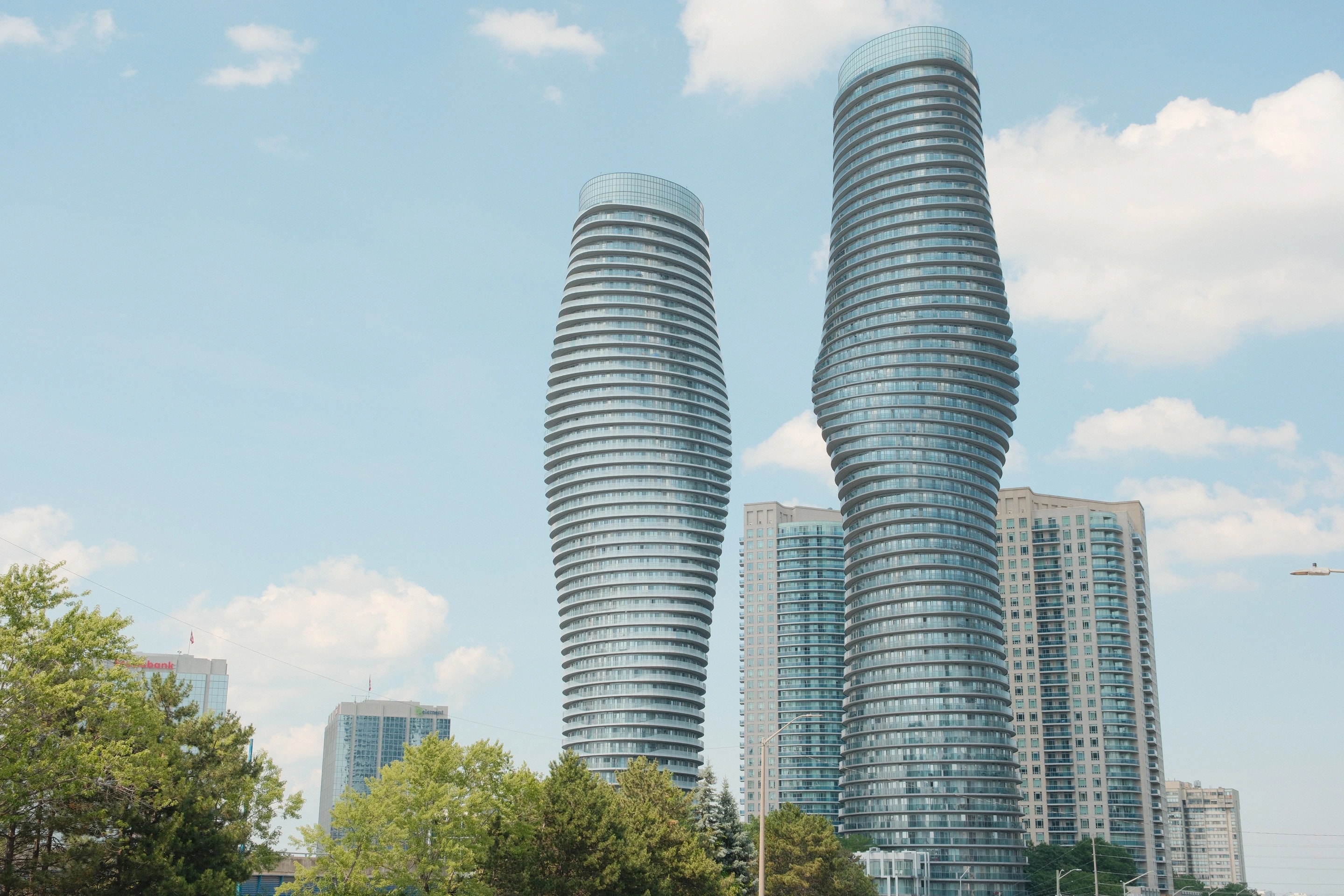 Absolute World condominium towers in Mississauga City Centre, Ontario