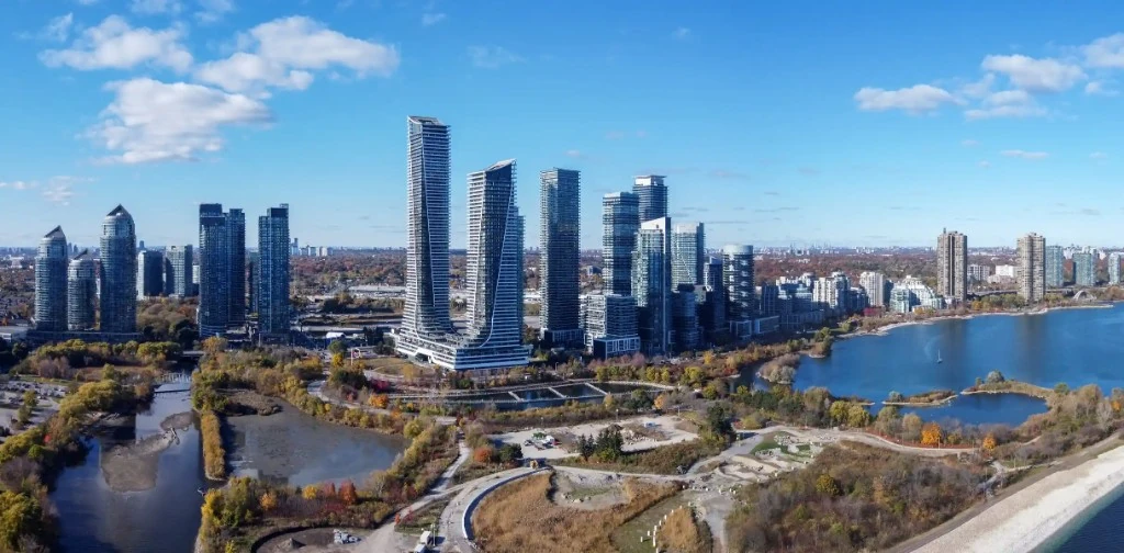 Humber Bay Shores condominium skyline along Lake Ontario in Etobicoke, Toronto